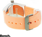 Bench Ladies Watch with White Dial and Peach Silicone Strap BEL003P
