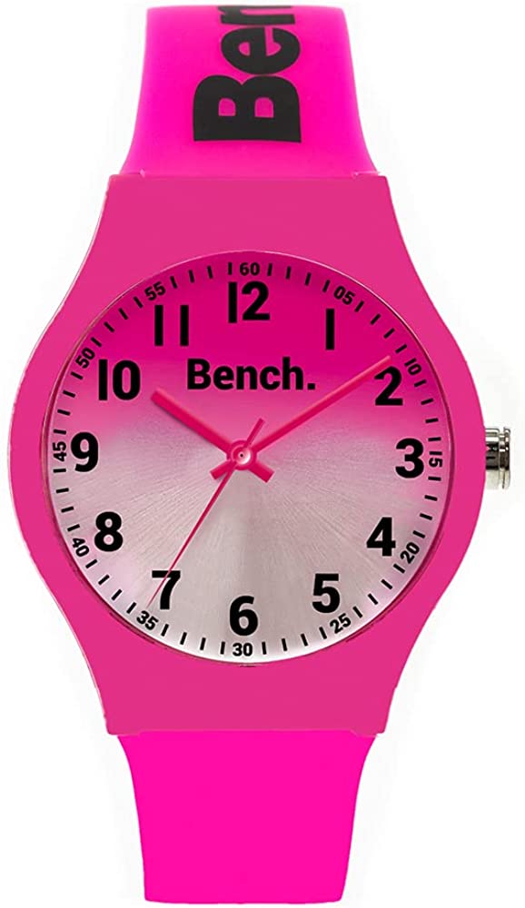 Bench Ladies Watch with Pink Dial and Pink Silicone Strap BEL004P