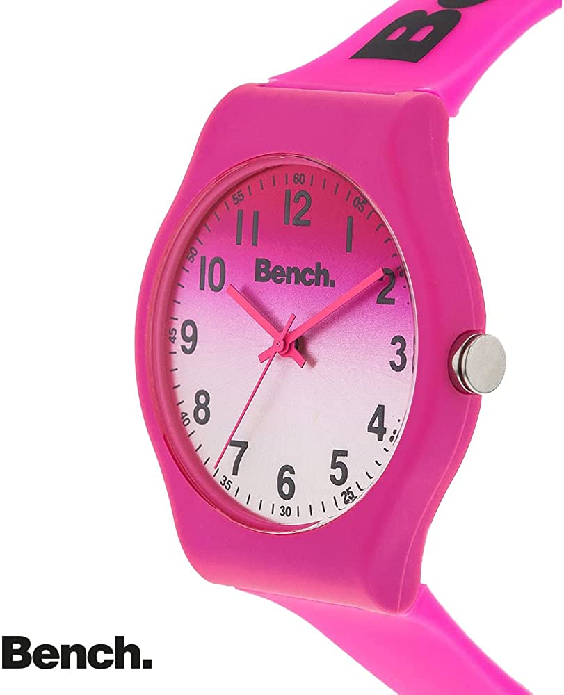 Bench Ladies Watch with Pink Dial and Pink Silicone Strap BEL004P