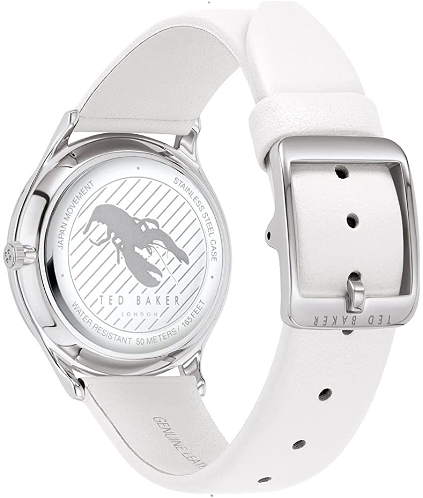 Ted Baker Belgravia Ladies Watch with White Dial and White Leather Strap BKPBGS003