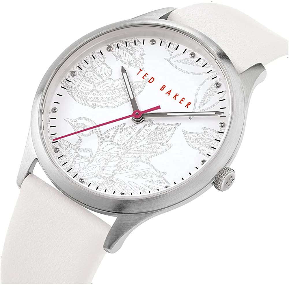 Ted Baker Belgravia Ladies Watch with White Dial and White Leather Strap BKPBGS003