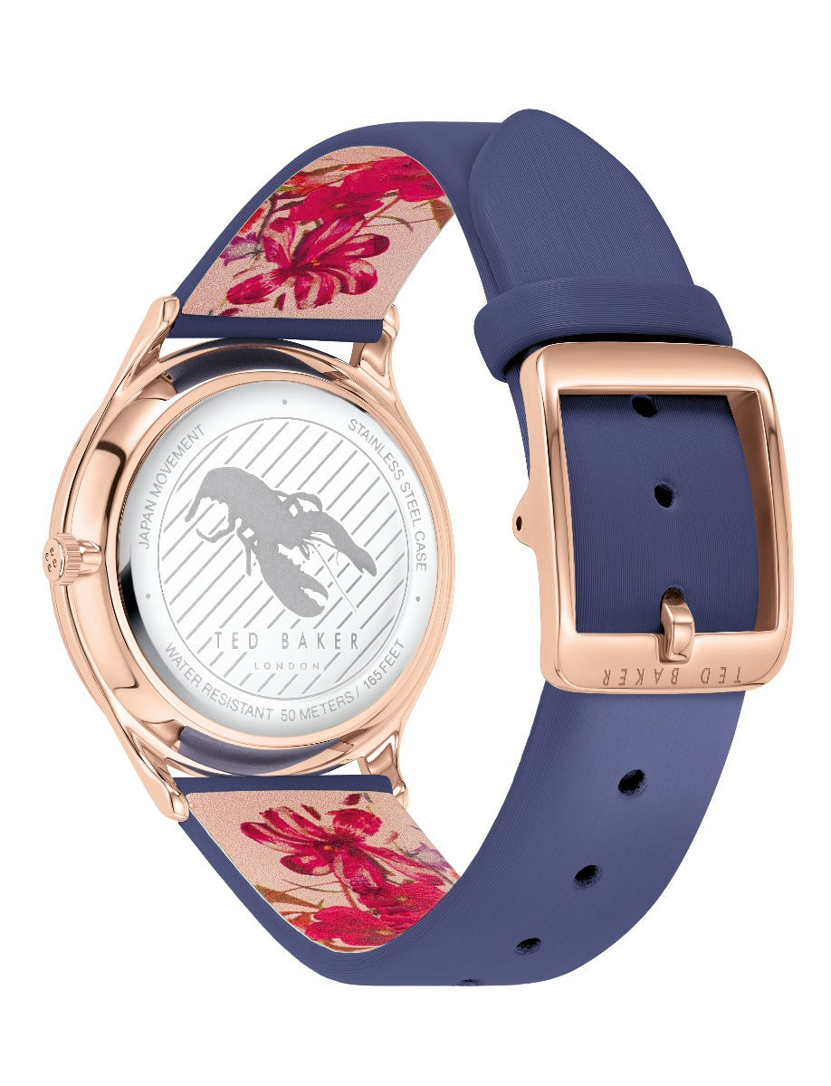 Ted Baker Belgravia Ladies Watch with Rose Gold Dial and Purple Leather Strap BKPBGS005