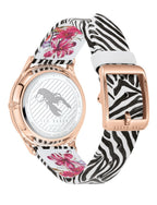 Ted Baker Belgravia Ladies Watch with White Dial and Black and White Leather Strap BKPBGS011