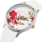 Ted Baker Ladies Watch with White Dial and White Leather Strap BKPBGS012