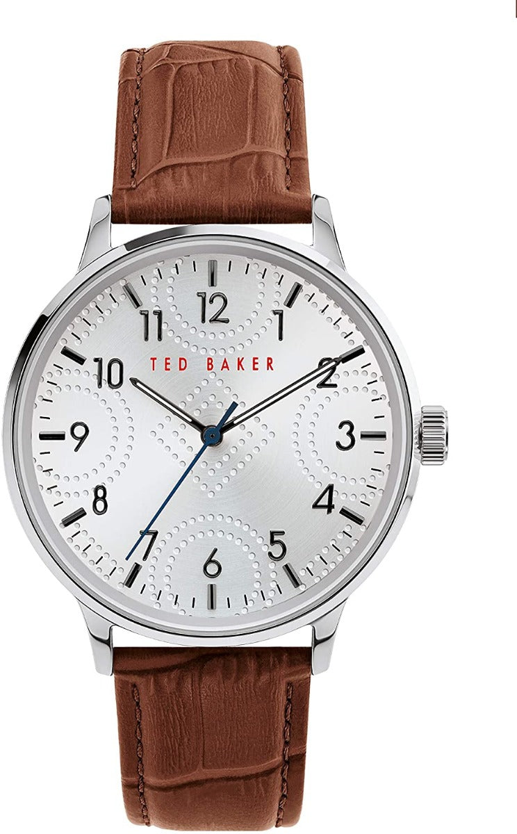 Ted Baker Men's TOMCOLL Watch with Silver Dial and Brown Strap BKPCSS008
