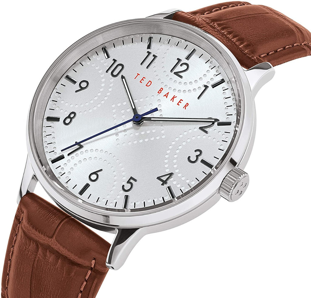 Ted Baker Men's TOMCOLL Watch with Silver Dial and Brown Strap BKPCSS008