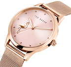 Ted Baker Ladies Watch with Rose Gold Milanese Strap and Pink Dial BKPFZF011