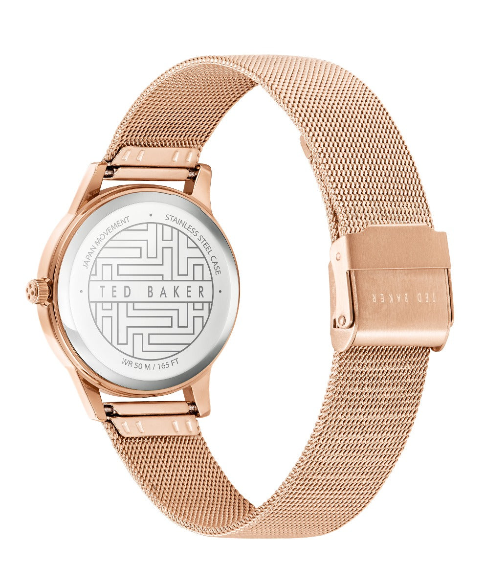 Ted Baker Ladies Watch with Rose Gold Milanese Strap and Pink Dial BKPFZF011