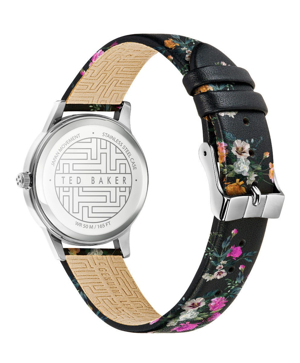 Ted Baker Ladies Watch with White Dial and Black Leather Strap BKPFZS115
