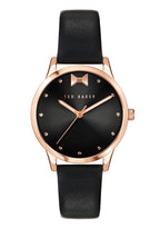 Ted Baker Ladies Watch with Black Bow Dial and Black Leather Strap BKPFZS119