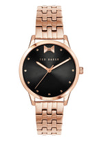 Ted Baker Ladies Watch with Black Dial and Rose Gold Bracelet BKPFZS120