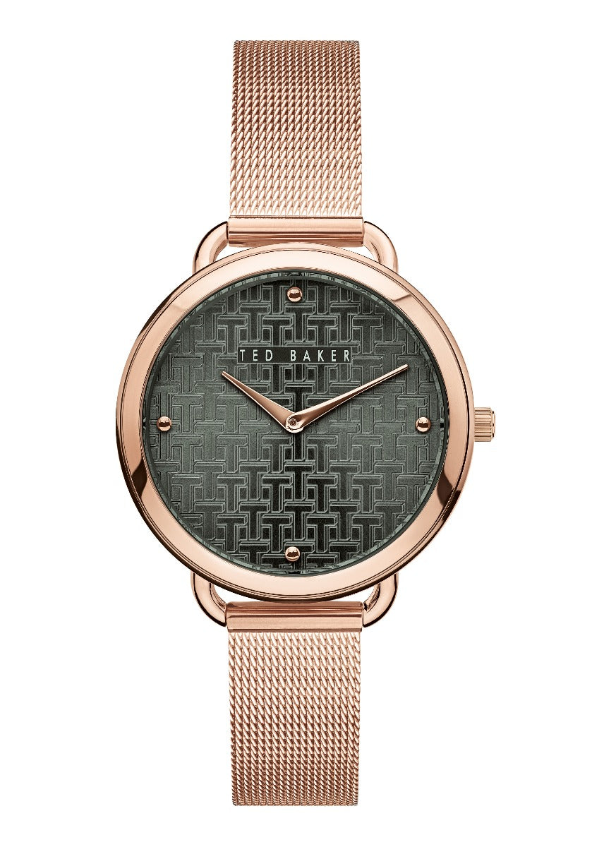 Cloc Menywod Ted Baker gydag Wyneb Llwyd BKPHTF912 **Wedi'i Adnewyddu**
