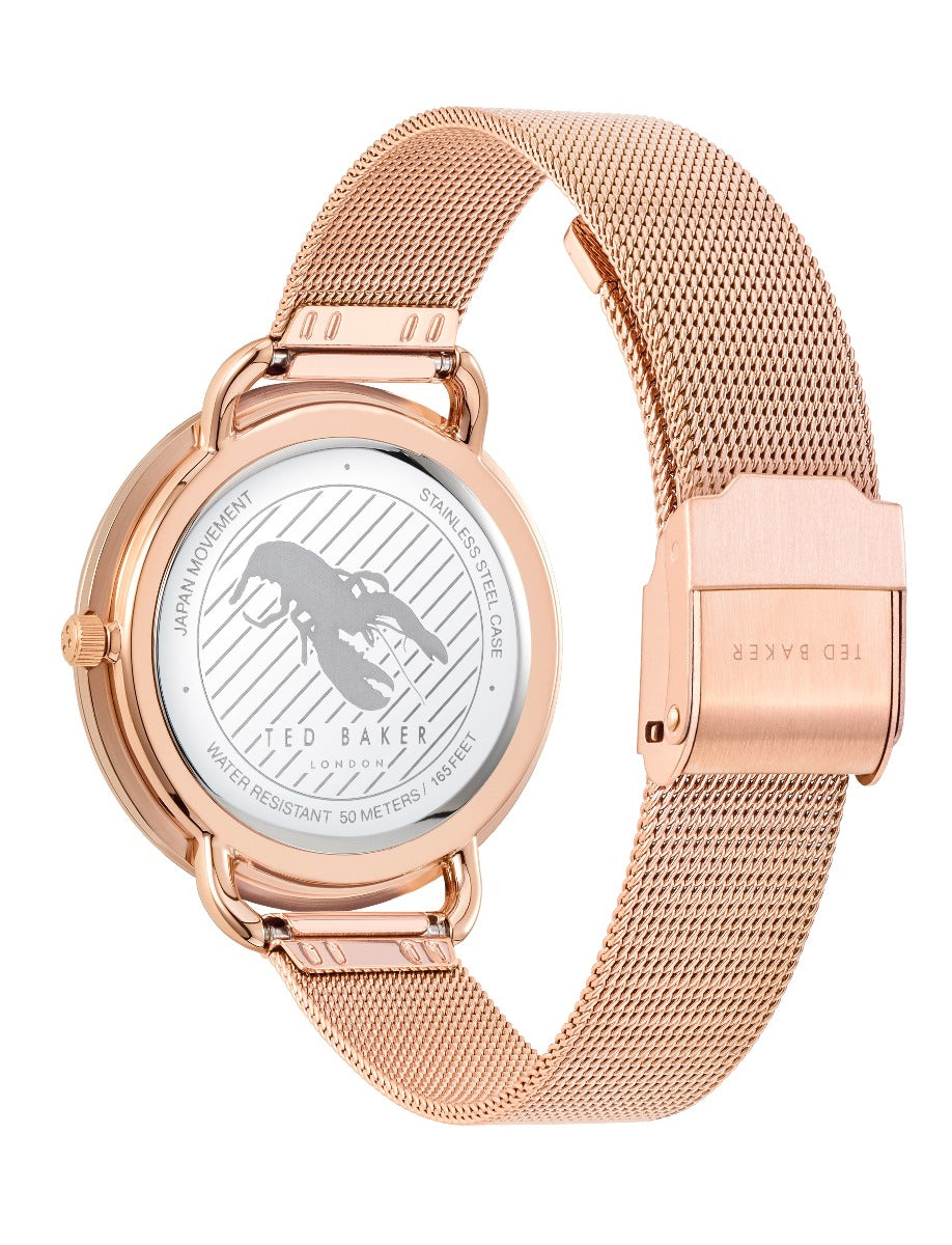 Ted Baker Ladies Watch with Grey Dial and Rose Black Milanese Strap BKPHTF912