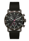 Ted Baker Mens Chronograph Watch with Black Leather Strap BKPMGF903