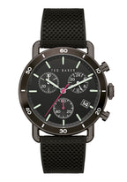 Ted Baker Mens Chronograph Watch with Black Leather Strap BKPMGF903