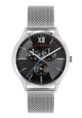 Ted Baker Mens Watch with Black Dial and Silver Milanese Strap BKPMHF015