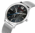 Ted Baker Mens Watch with Black Dial and Silver Milanese Strap BKPMHF015