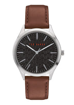 Ted Baker Mens Watch with Brown Leather Strap and Black Dial BKPMHF902