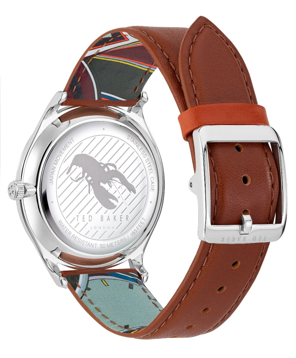 Ted Baker Mens Watch with Brown Leather Strap and Black Dial BKPMHF902
