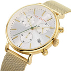 Ted Baker Mimosaa Mens Chronograph Watch with Gold Milanese Strap BKPMMF902