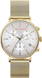 Ted Baker Mimosaa Mens Chronograph Watch with Gold Milanese Strap BKPMMF902