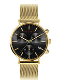 Ted Baker Mens Watch with Black Dial and Gold Strap BKPMMS118