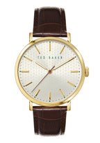 Ted Baker Mens Watch with Silver Dial and Brown Leather Strap BKPPGF008