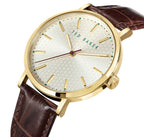 Ted Baker Mens Watch with Silver Dial and Brown Leather Strap BKPPGF008