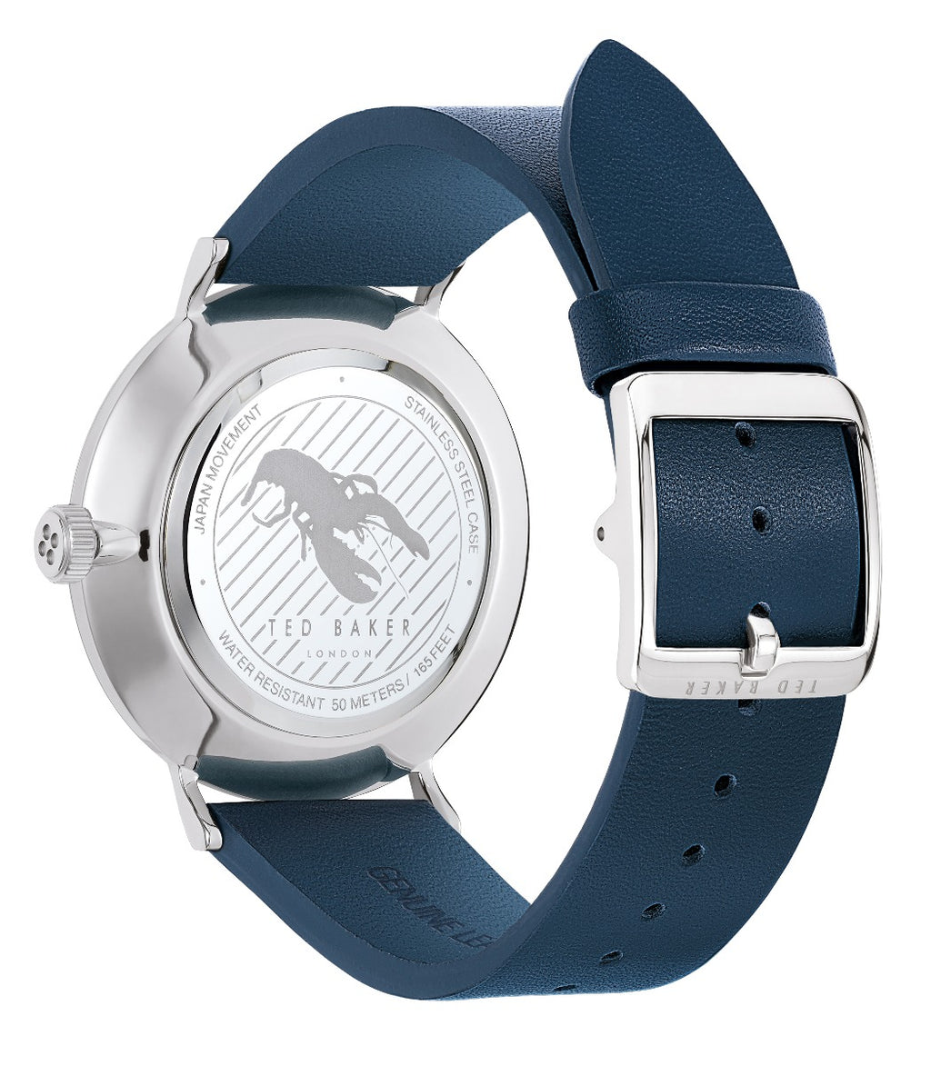 Ted Baker Phylipa Mens Watch with Silver Dial and Blue Leather Strap BKPPGS001