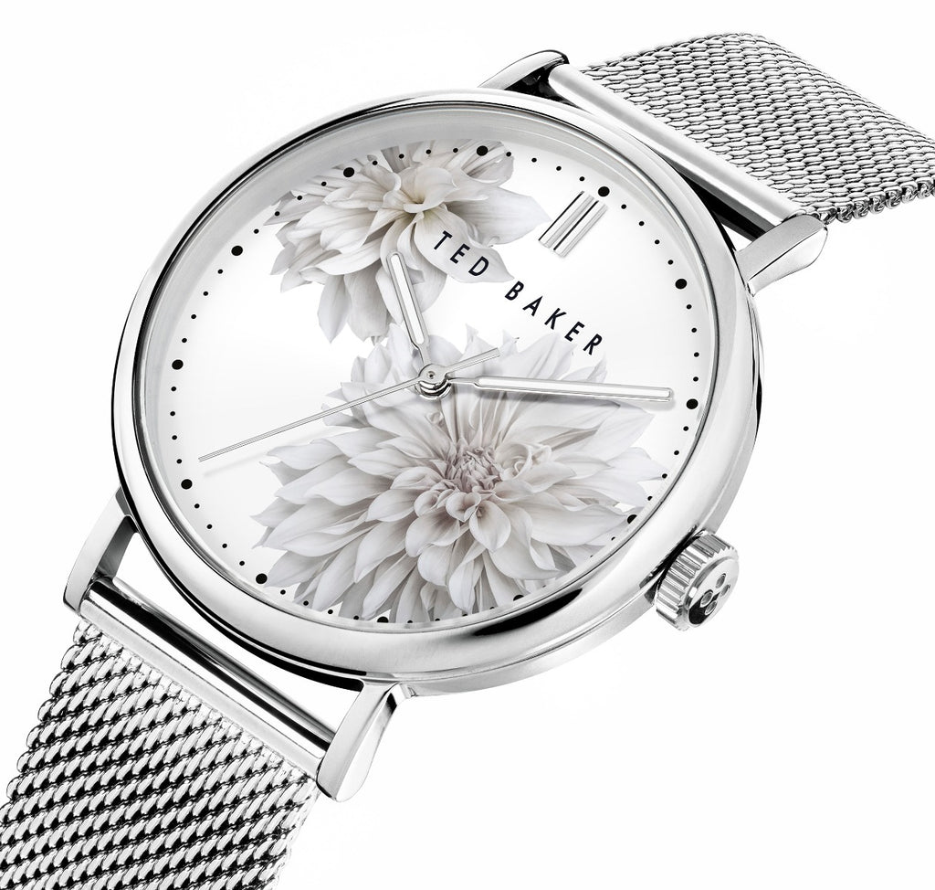 Ted Bakers Ladies Watch with Silver Dial and Silver Milanese Strap BKPPHF009