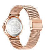 Ted Baker Ladies Watch with Lilac Flower Dial and Rose Gold Milanese Strap BKPPHF010
