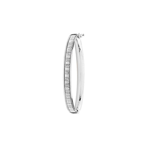 Bangle Aur Gwyn 9ct i Fabanod BN414BW