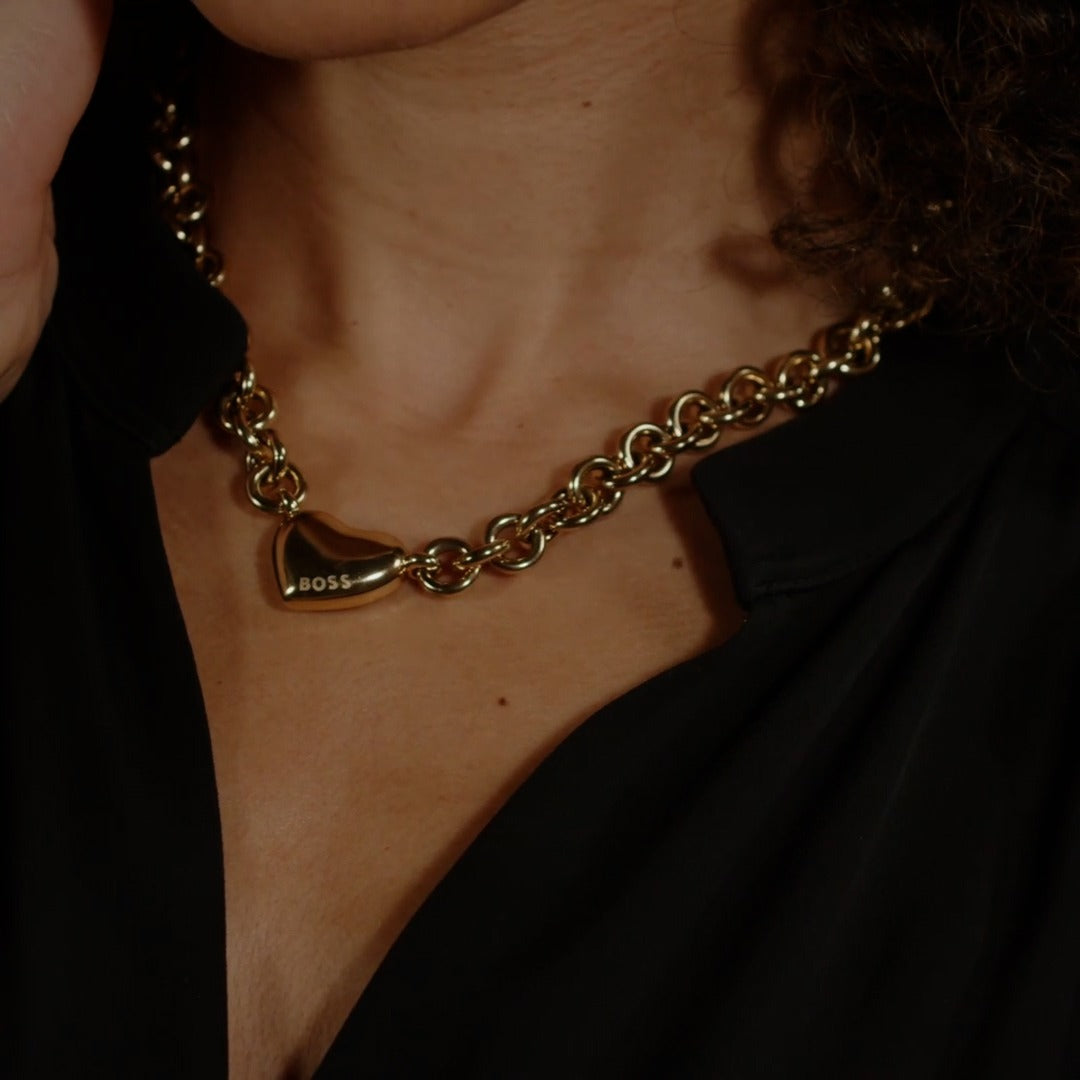 Boss Ladies Gold Stainless Steel Honey Love Necklace 1580637