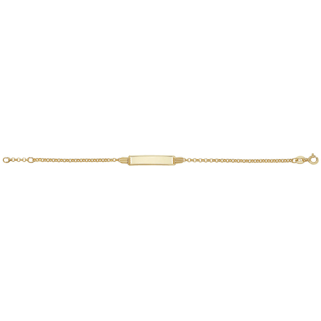 Breichled ID Aur Melyn 9ct 5.5"