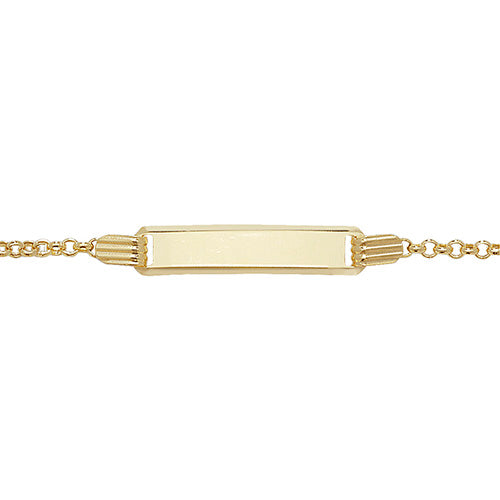 Breichled ID Aur Melyn 9ct 5.5"