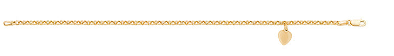 Breichled Aur Melyn 9ct 7.25 