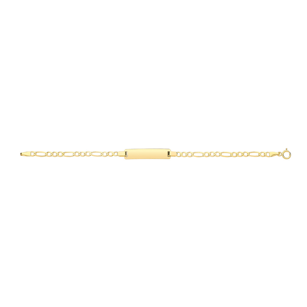 Breichled Figaro 6" Aur Melyn 9ct