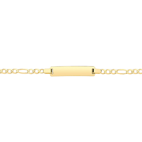 Breichled Figaro 6" Aur Melyn 9ct