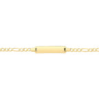 Breichled Figaro 6" Aur Melyn 9ct