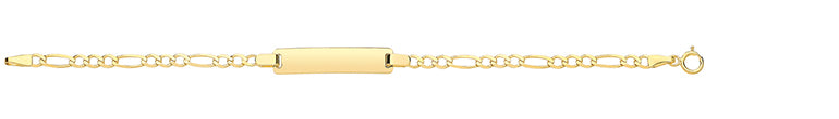 Breichled Figaro 6" Aur Melyn 9ct