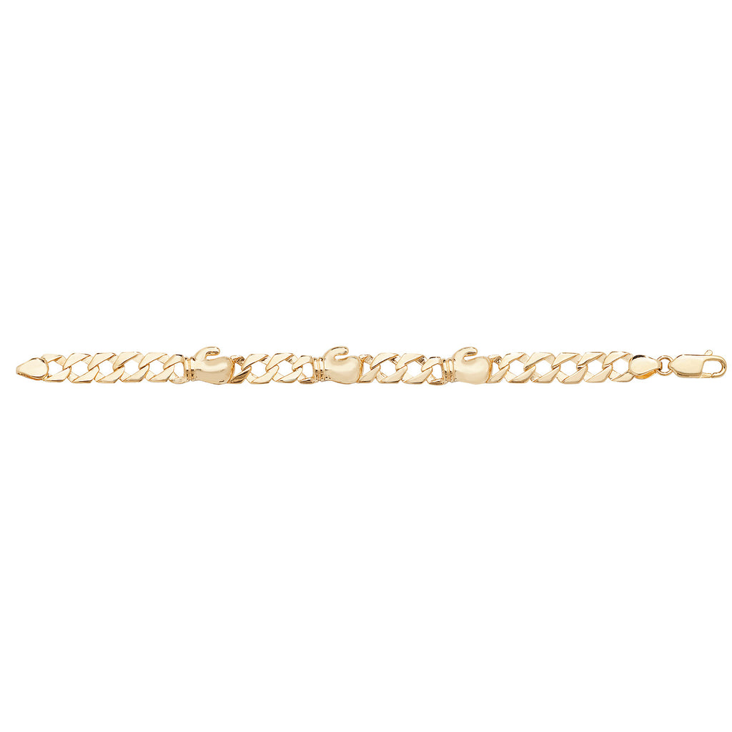 Breichled Aur Melyn 9ct 6"