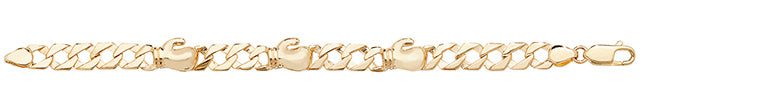 Breichled Aur Melyn 9ct 6"