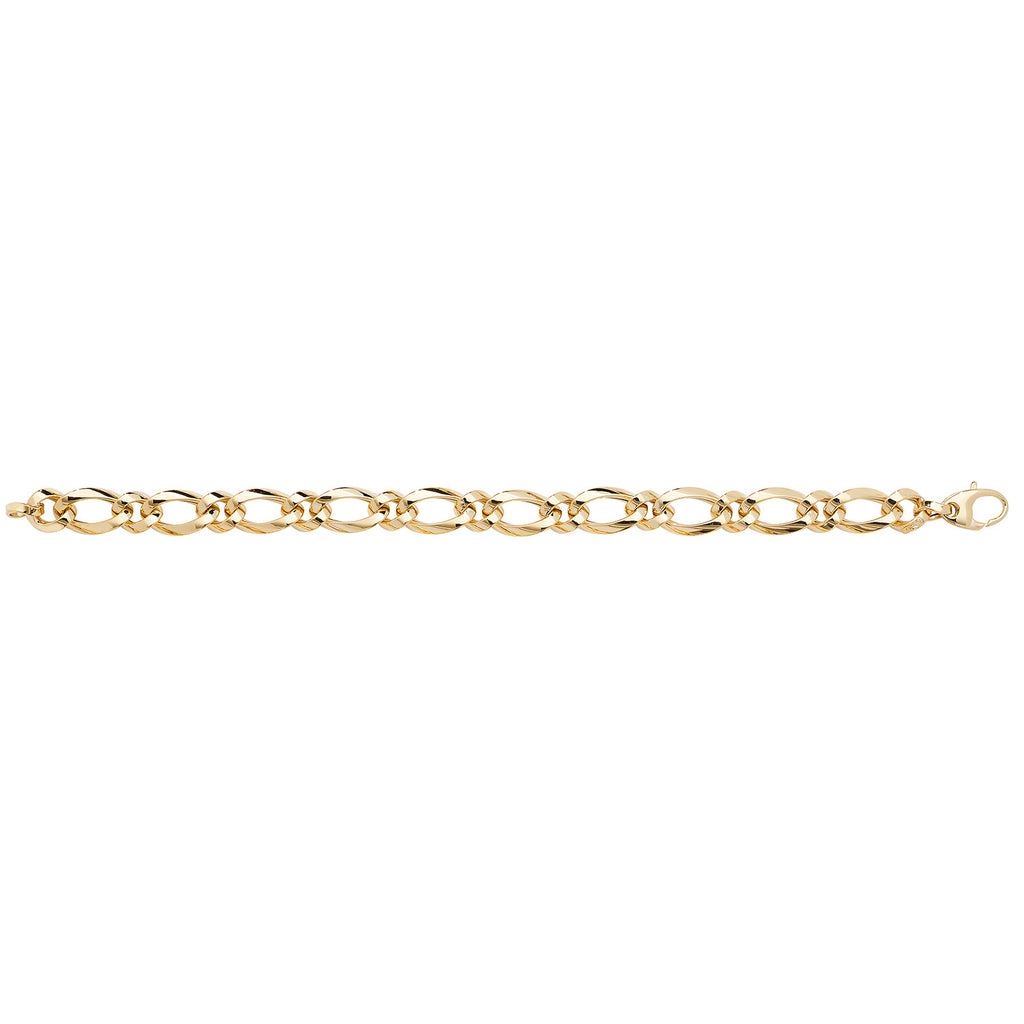 Breichled 9ct Aur Melyn 7.5"