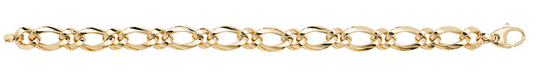 Breichled 9ct Aur Melyn 7.5"