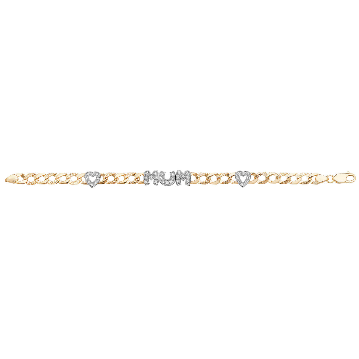 9ct Yellow Gold 7.5" Mum Bracelet