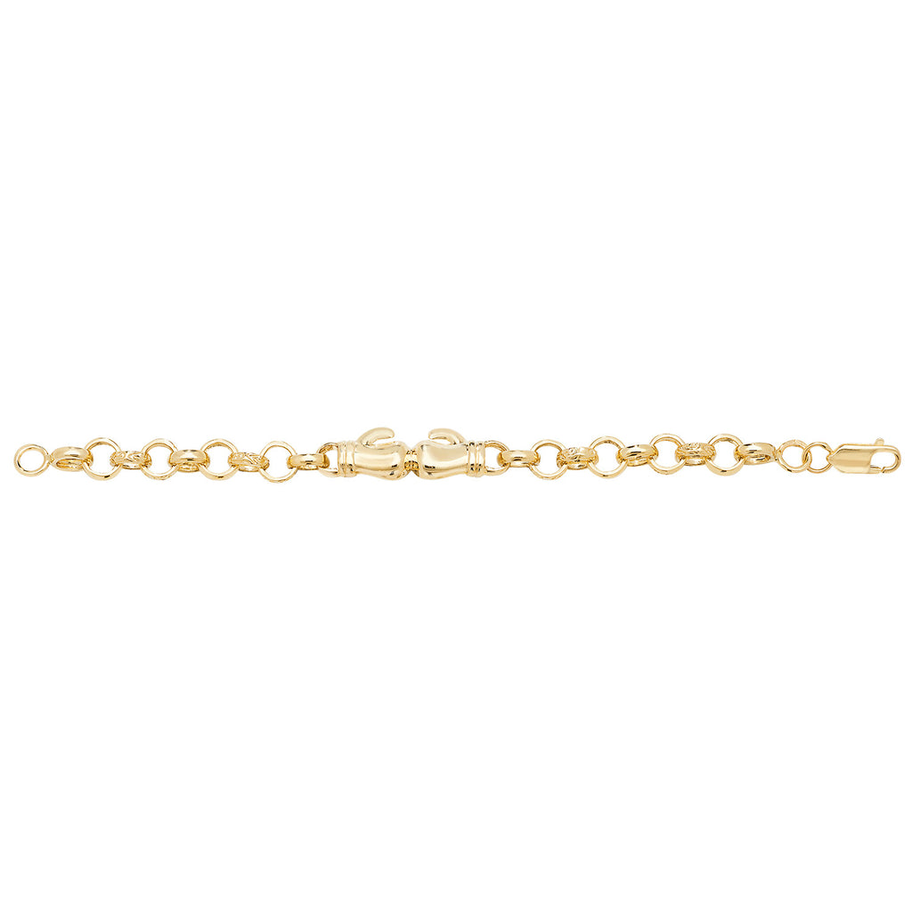 Breichled Menig Bocsio Aur Melyn 9ct