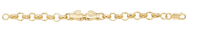 Breichled Menig Bocsio Aur Melyn 9ct