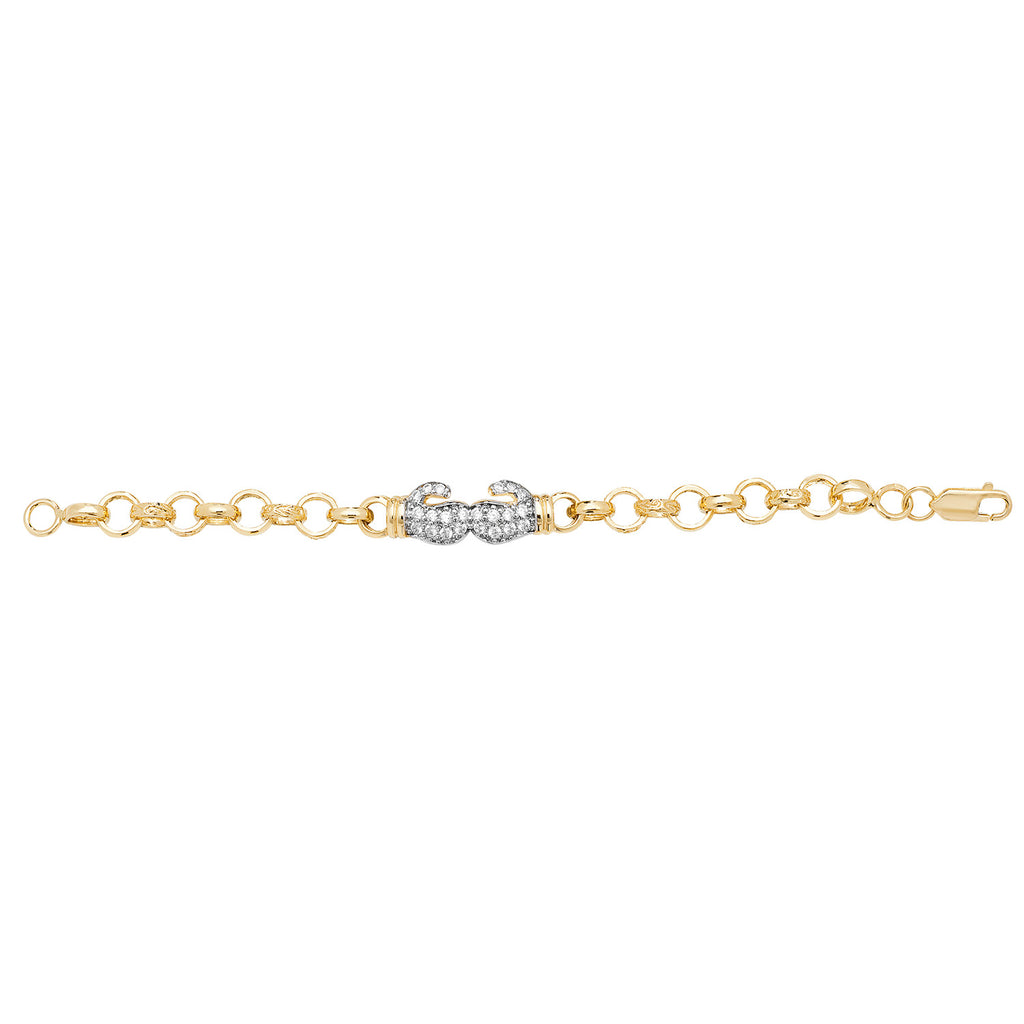 Breichled Menig Bocsio Aur Melyn 9ct