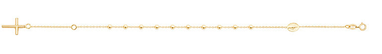 Breichled Aur Melyn 9ct 7.5"