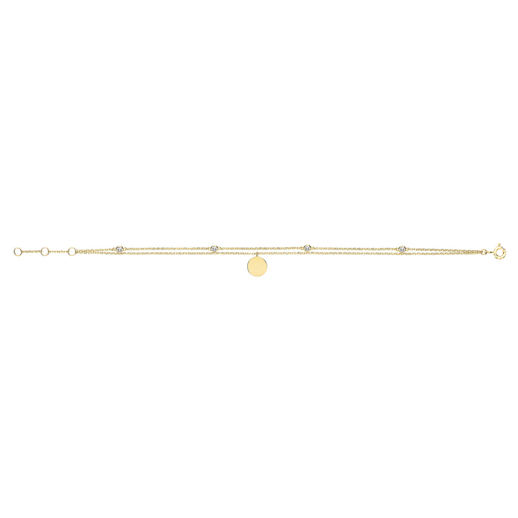 Breichled Swyn Aur Melyn 9ct
